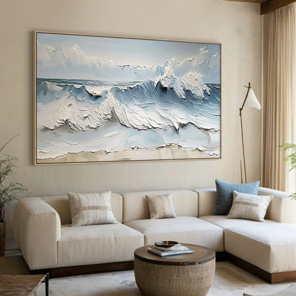 Azure Tides-Blue & White 3D Textured-AURA059