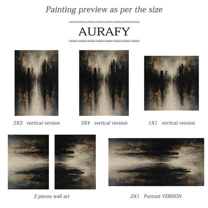 Brown Abstract Expressionist Art Thick Impasto Drip Tactile Textured Modern Organic Canvas AURA507