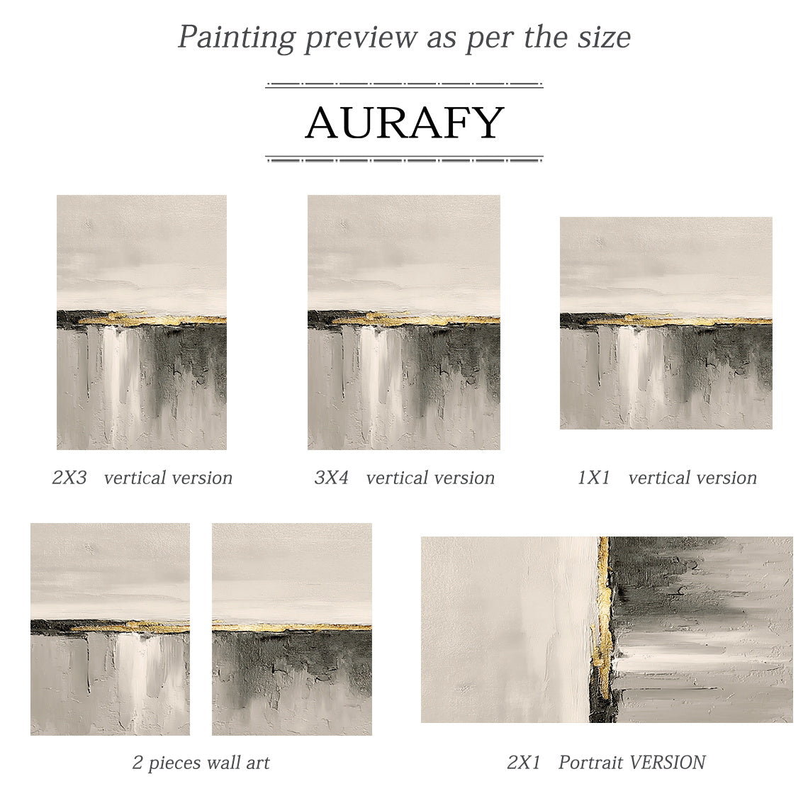 Wabi-Sabi Beige Abstract Plaster Textured Gold Accent Knife Stroked Japandi Minimalist Luxe Canvas Wall Decor AURA718