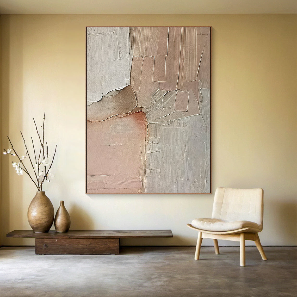 Soft Intersection-Pink Abstract Field-AURA144