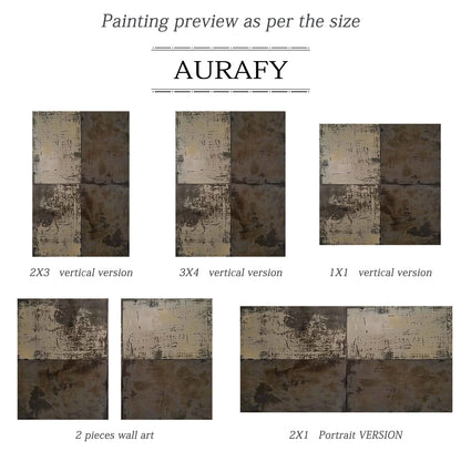 AurafyArt Wabi Sabi Gray Textured Abstract Art with Weathered Scratches and Matte Patina AURA561