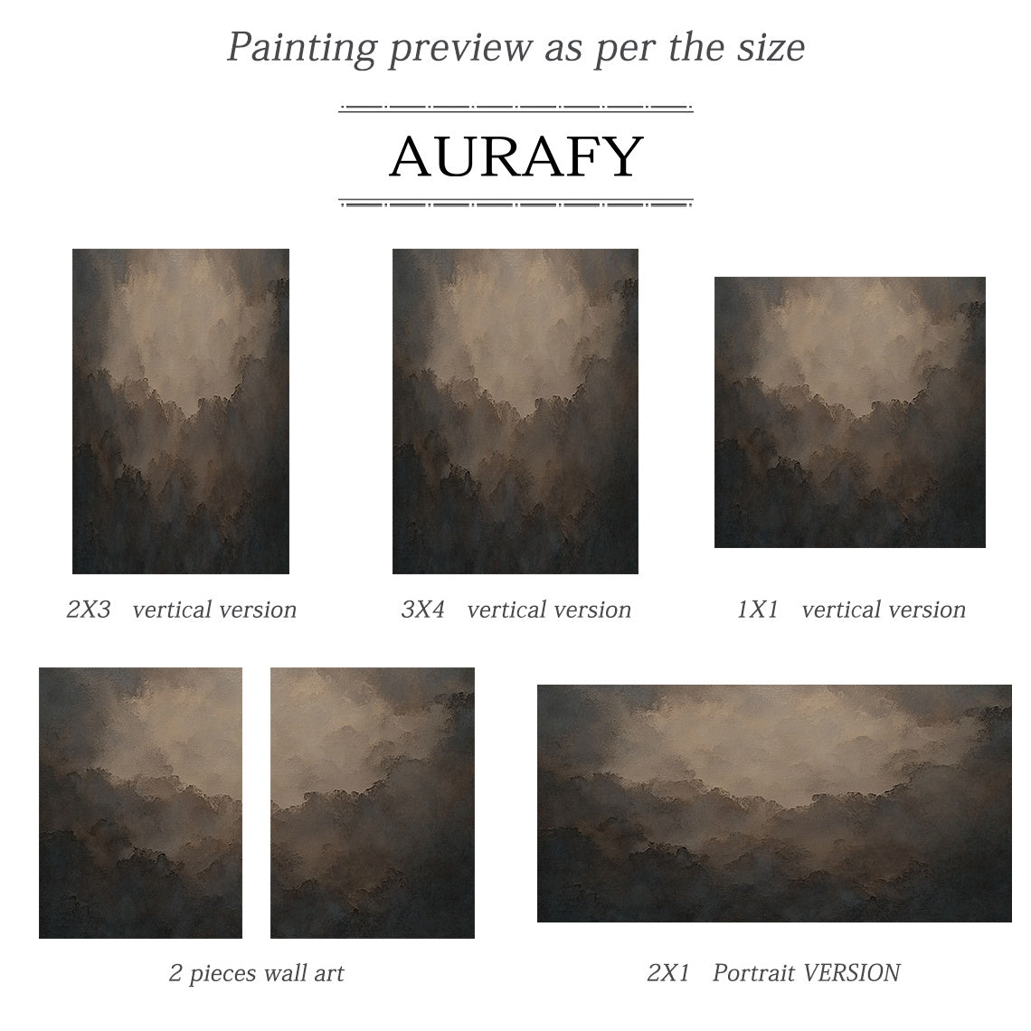 Veiled Ridges, Brown Abstract Mountain Wall Art AURA875