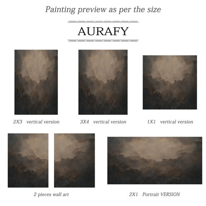 Veiled Ridges, Brown Abstract Mountain Wall Art AURA875
