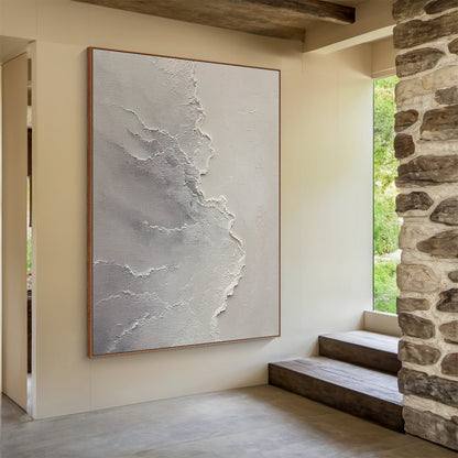Quiet Tide-Gray Waves & Sky Minimalist Art-AURA117