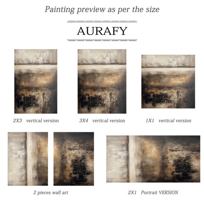 Brown Abstract Art Textured Knife Strokes Layered Earthy Modern Organic Wall Decor AURA617
