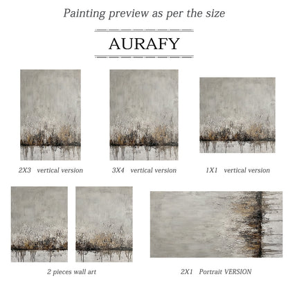 Wabi Sabi Gray Abstract Organic Textured Thick Impasto Scratched Drip Wall Art AURA587