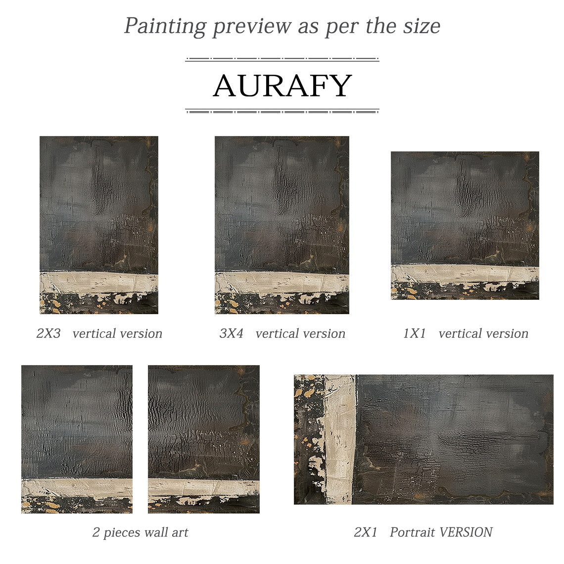 Black & Ivory Cracked Textured Abstract Wall Art - AURA819