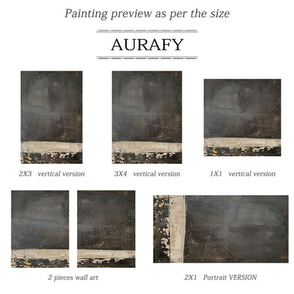 Black & Ivory Cracked Textured Abstract Wall Art - AURA819