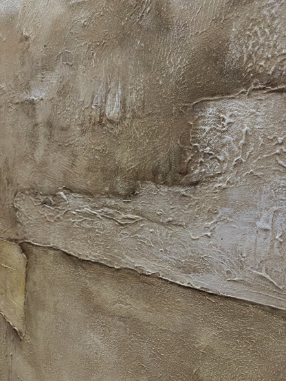 Wabi-Sabi Beige Abstract Plaster Textured Japandi Minimalist Luxe Tactile Knife Stroke Canvas Wall Art AURA736