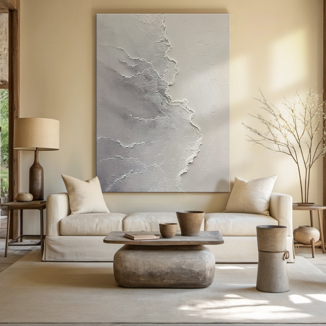Quiet Tide-Gray Waves & Sky Minimalist Art-AURA117