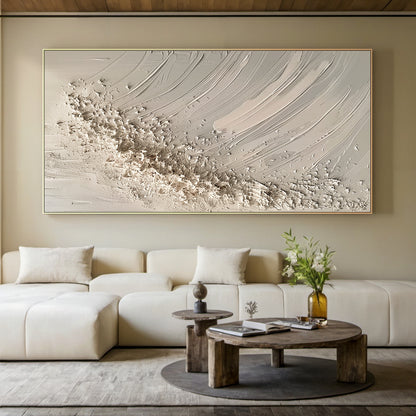 Quiet Tide-Beige Wave & Sky Texture Field-AURA139