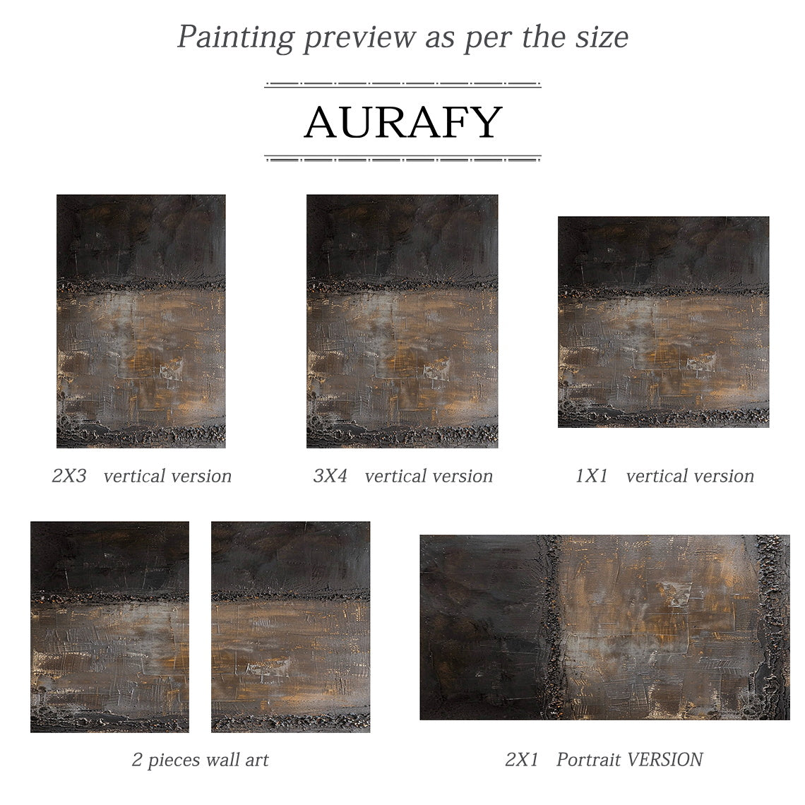 Black and Brown Abstract Painting with Granular Border Lines - AURA845