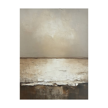 Wabi Sabi Abstract Art Cracked Tactile Beige Brown Thick Impasto Modern Organic AURA441