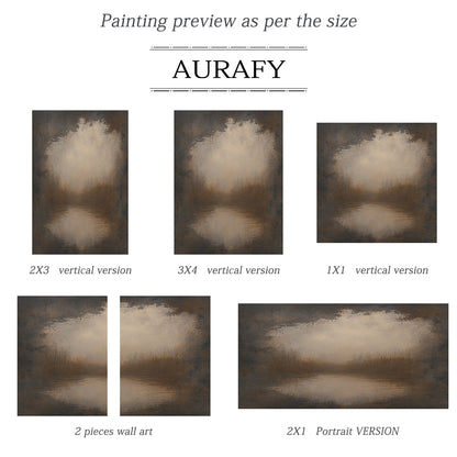 Marsh at First Light, Brown Misty Landscape Wall Art AURA876