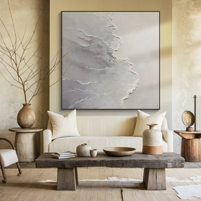 Quiet Tide-Gray Waves & Sky Minimalist Art-AURA117