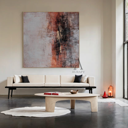 Vibrant Red Abstract Wall Art for Modern Home Office Decor AURA235