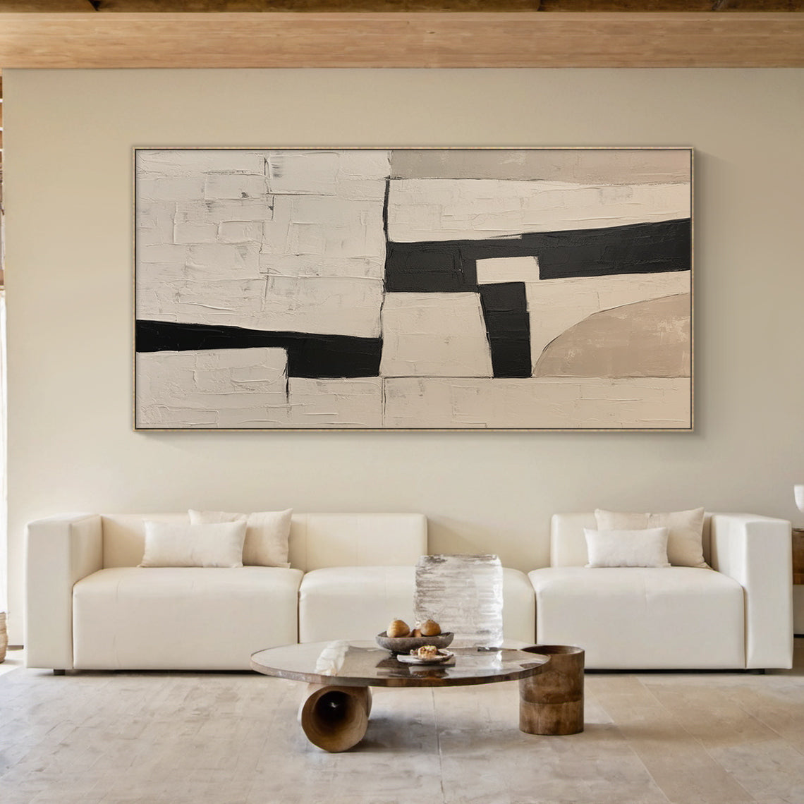 Silent Geometry-Black & Beige Spatial Field-AURA110