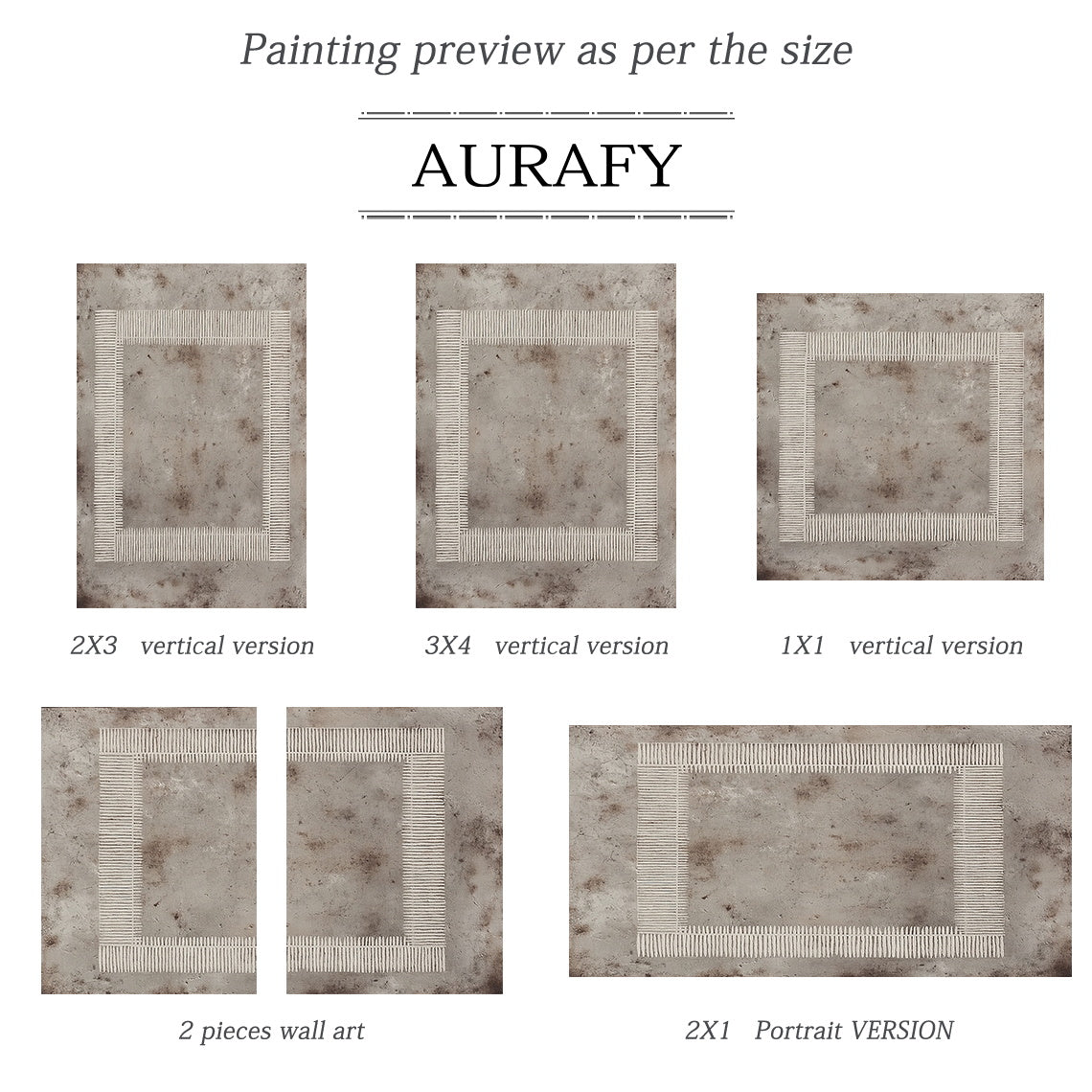 Gray Abstract Art Plaster Textured Woven Line Frame Retro Industrial Minimalist Wall Decor AURA593