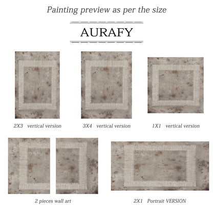 Gray Abstract Art Plaster Textured Woven Line Frame Retro Industrial Minimalist Wall Decor AURA593