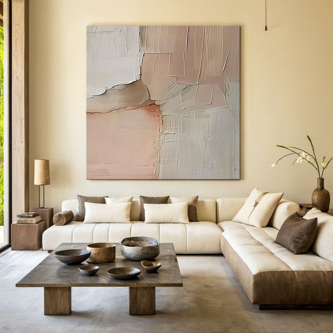 Soft Intersection-Pink Abstract Field-AURA144