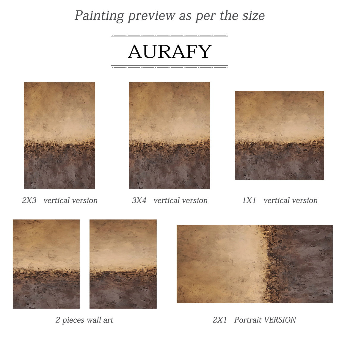 Abstract Brown Beige Art Tactile Knife Strokes Modern Organic Plaster Textured Canvas AURA598