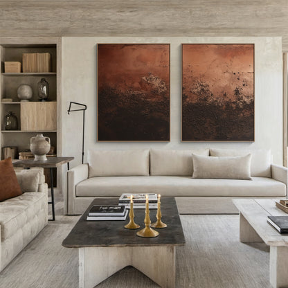 Wabi Sabi Red Black Wall Art Set Dining Room Decor AURA213