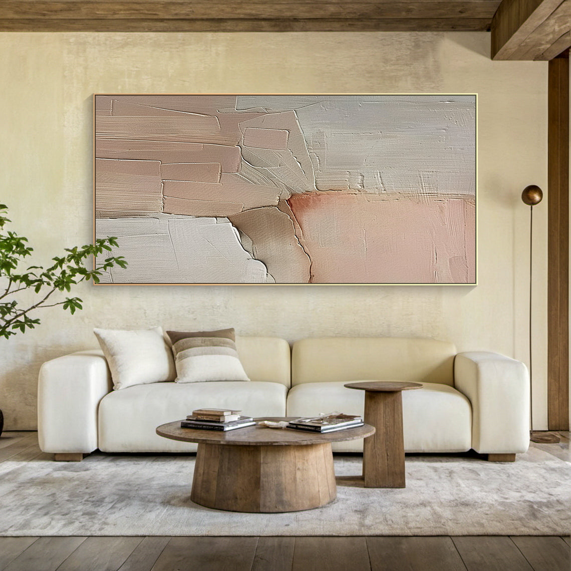 Soft Intersection-Pink Abstract Field-AURA144