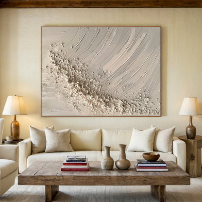 Quiet Tide-Beige Wave & Sky Texture Field-AURA139