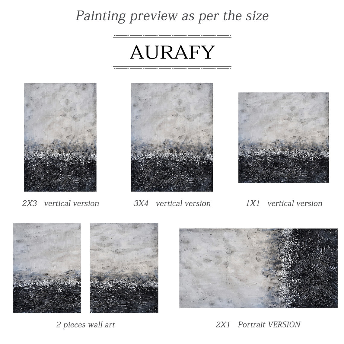 Gray and Black Abstract Wall Art with a Flecked Textural Transition - AURA847