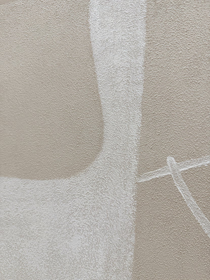 Beige Abstract Plaster Textured Wabi-Sabi Japandi Tactile Canvas Painting Minimalist Luxe Neutral Home Decor AURA738