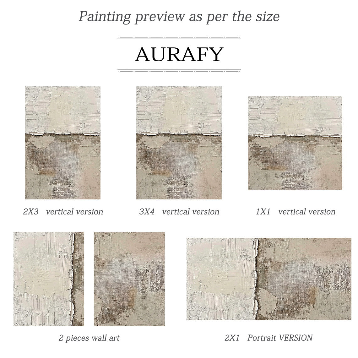 Beige Abstract Art Tactile Impasto Peeling Texture Wabi-Sabi Canvas Wall Decor Piece AURA637