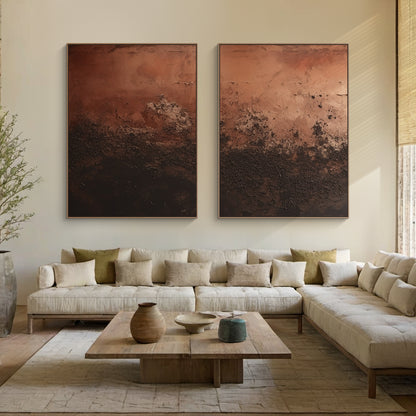 Wabi Sabi Red Black Wall Art Set Dining Room Decor AURA213