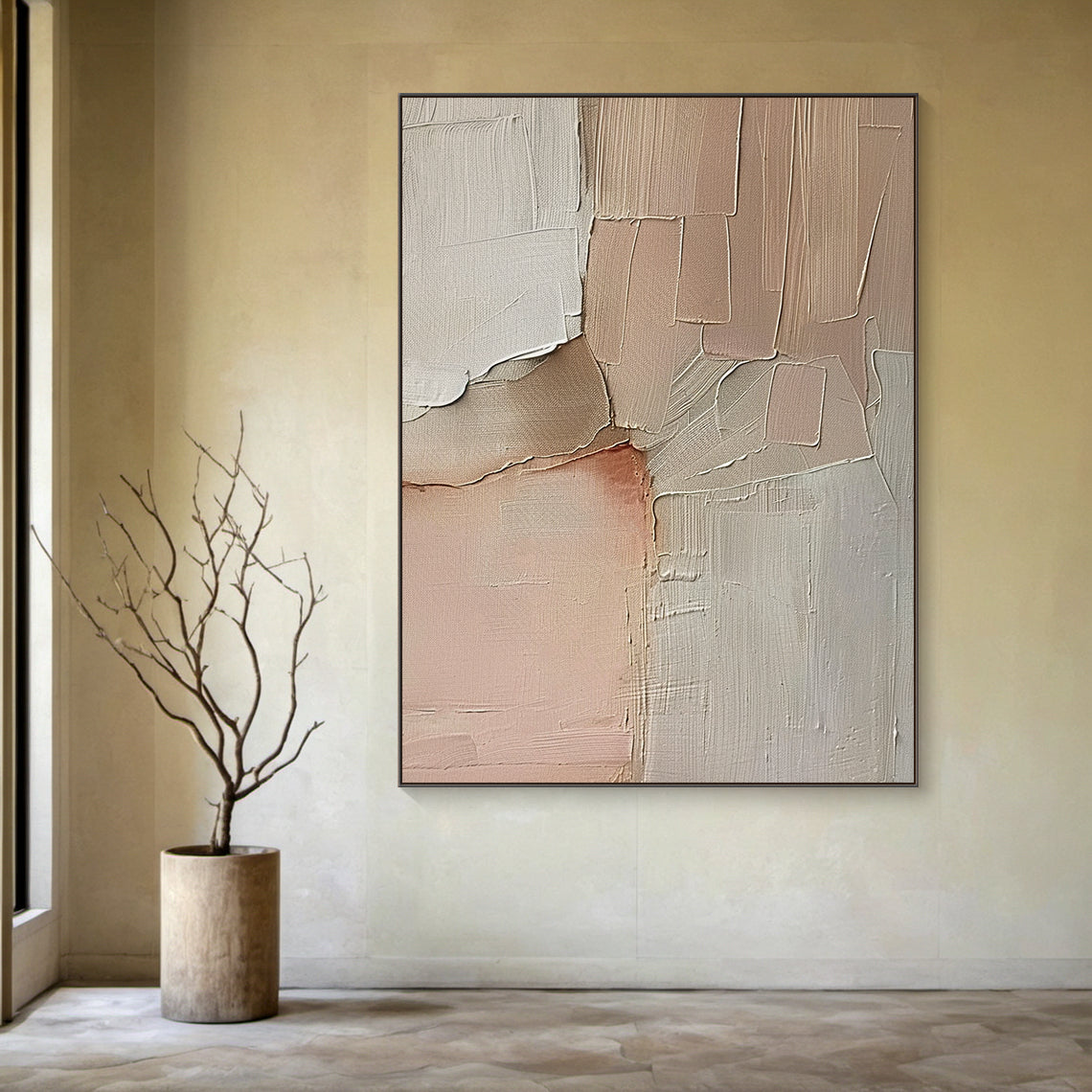 Soft Intersection-Pink Abstract Field-AURA144