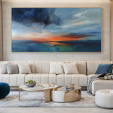 Blue Horizon-Ocean & Sky Minimalist Abstract Art-AURA128