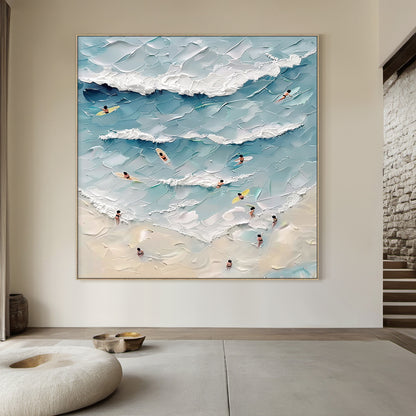 Azure Leisure-Blue & Beige Spatial Field-AURA086