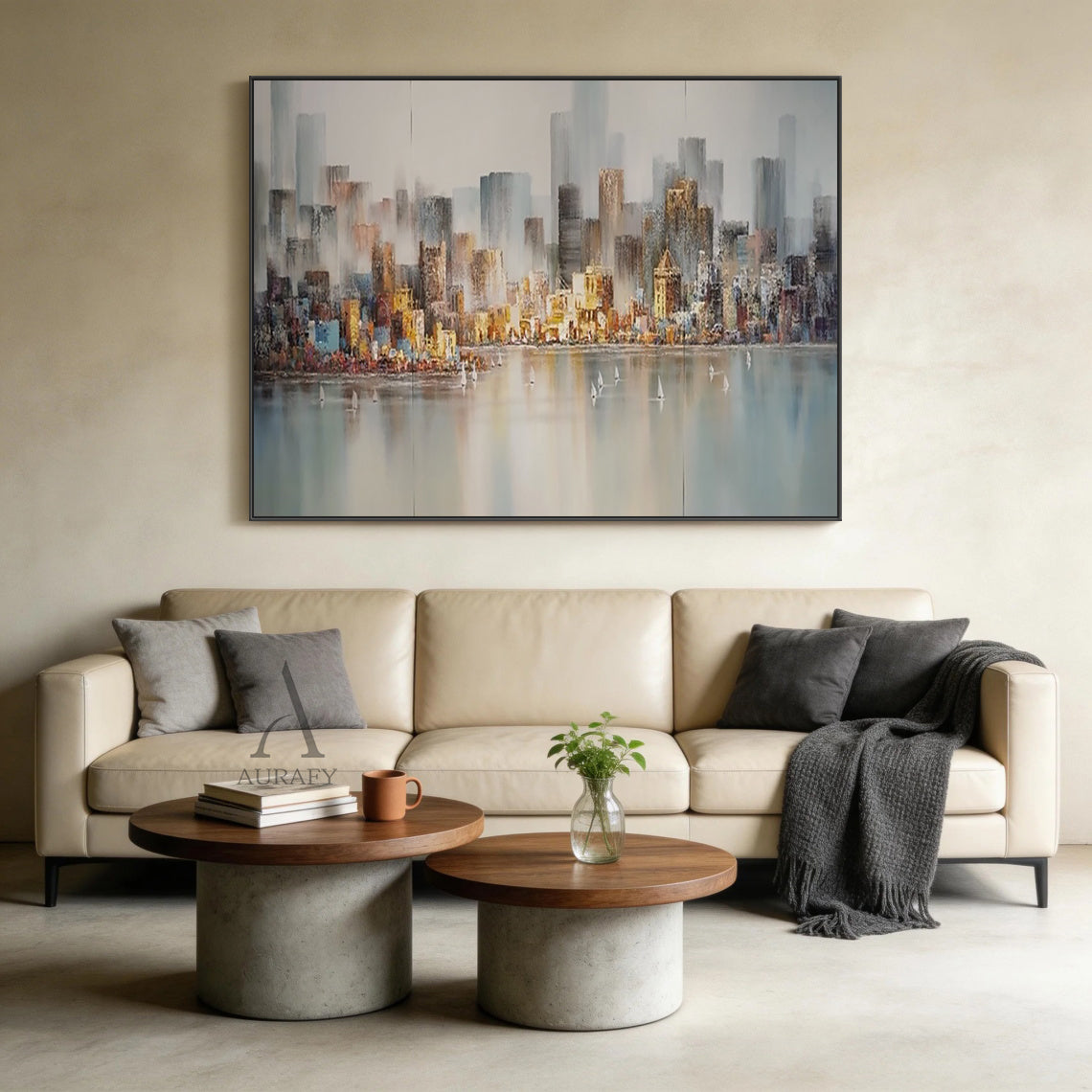 Chic Modern Gray Gold Urban City Style Fashion Accessory AURA373