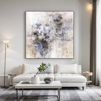 Wabi Sabi Beige Blue Abstract Textured Wall Art Living Room AURA221