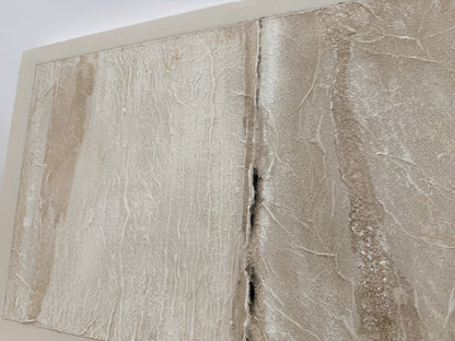 Wabi-Sabi Beige Plaster Textured Japandi Minimalist Abstract Tactile High-Relief Neutral Canvas Wall Artwork AURA740