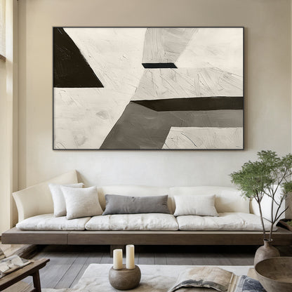 Silent Geometry-Black & Beige Spatial Field-AURA107