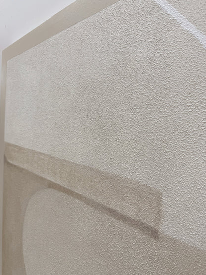 Beige Abstract Wabi-Sabi Plaster Textured Japandi Minimalist Luxe Tactile Canvas Modern Organic Wall Artwork AURA731