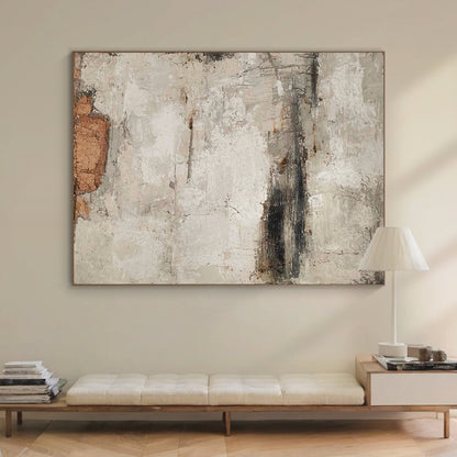 Urban Erosion Painting – Rust & Neutral Tones – AURA027(Vertical)