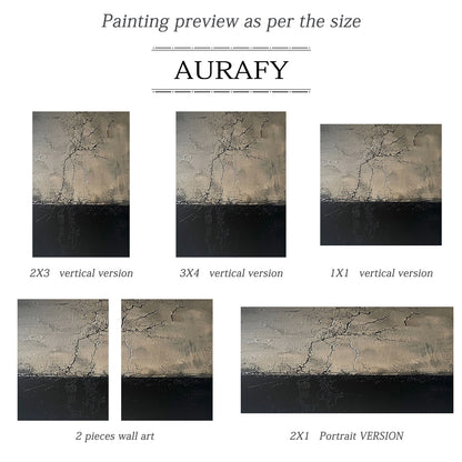Abstract Brown Black Art Cracked Tactile Surface Impasto Abstract Expressionist Decor Piece AURA446