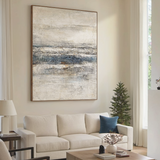Frozen Silence-White & Grey Wabi-Sabi Textured Wall Art-AURA036