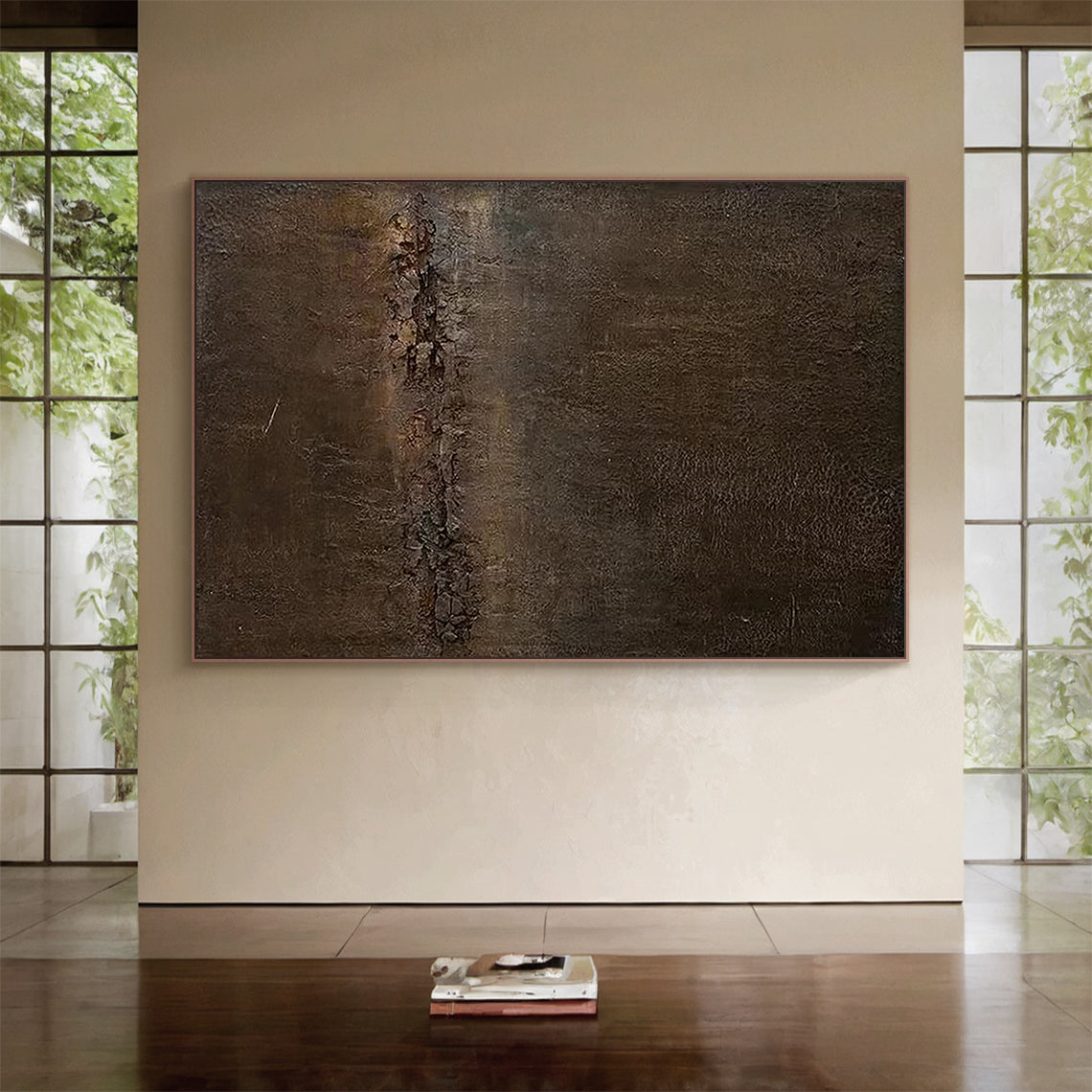 Terra Meridian Painting – Burnished Bronze & Espresso Umber – AURA014(Horizontal)
