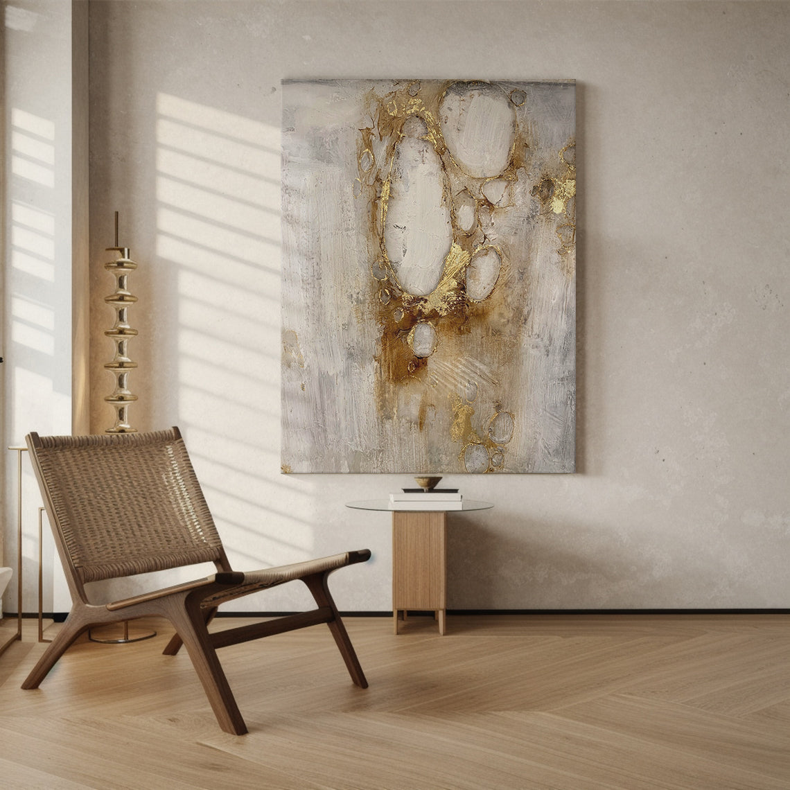 General Abstract Gray Brown Modern Living Room Wall Decor Art - AURA181