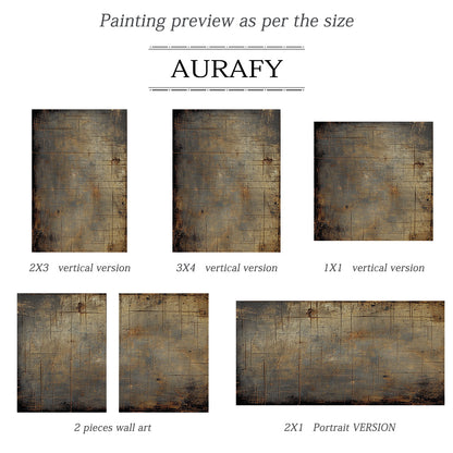 Wabi Sabi Brown Tactile Weathered Aged Artwork with Scratch Marks Rustic Finish AURA585