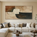 Earthen Silence Textured Abstract in Clay & Charcoal-AURA108