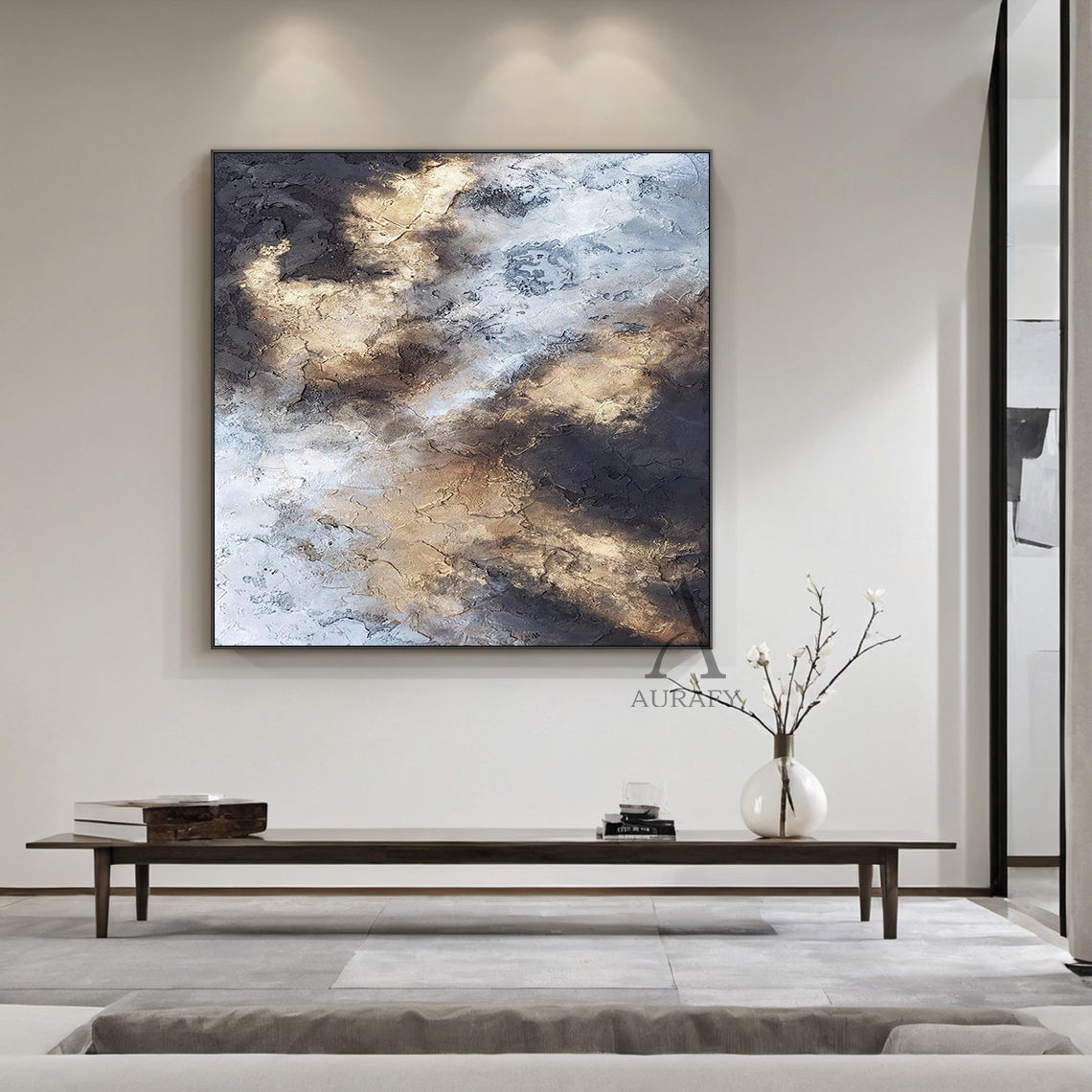 Modern Black General Abstract Wall Art for Living Room Decor AURA246