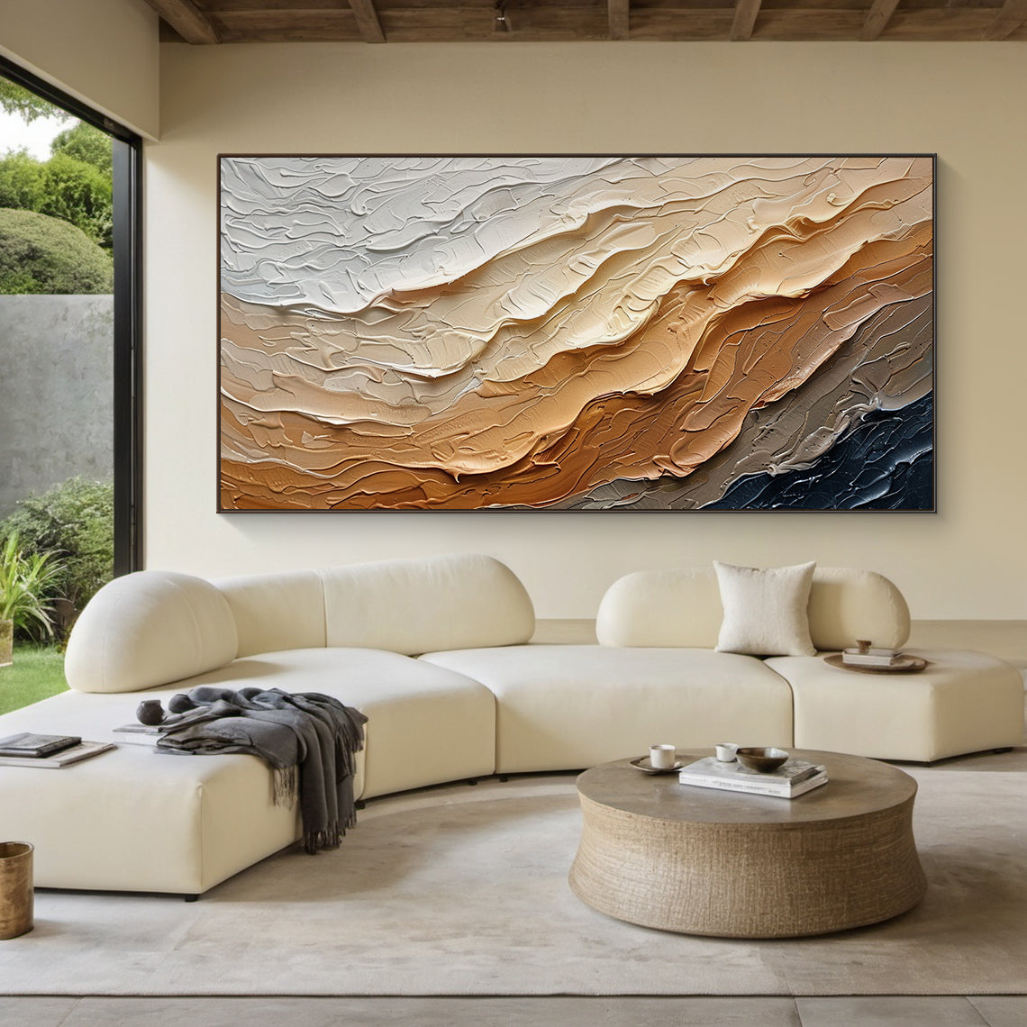 Earthflow Tide-Brown Wave Texture Field-AURA155