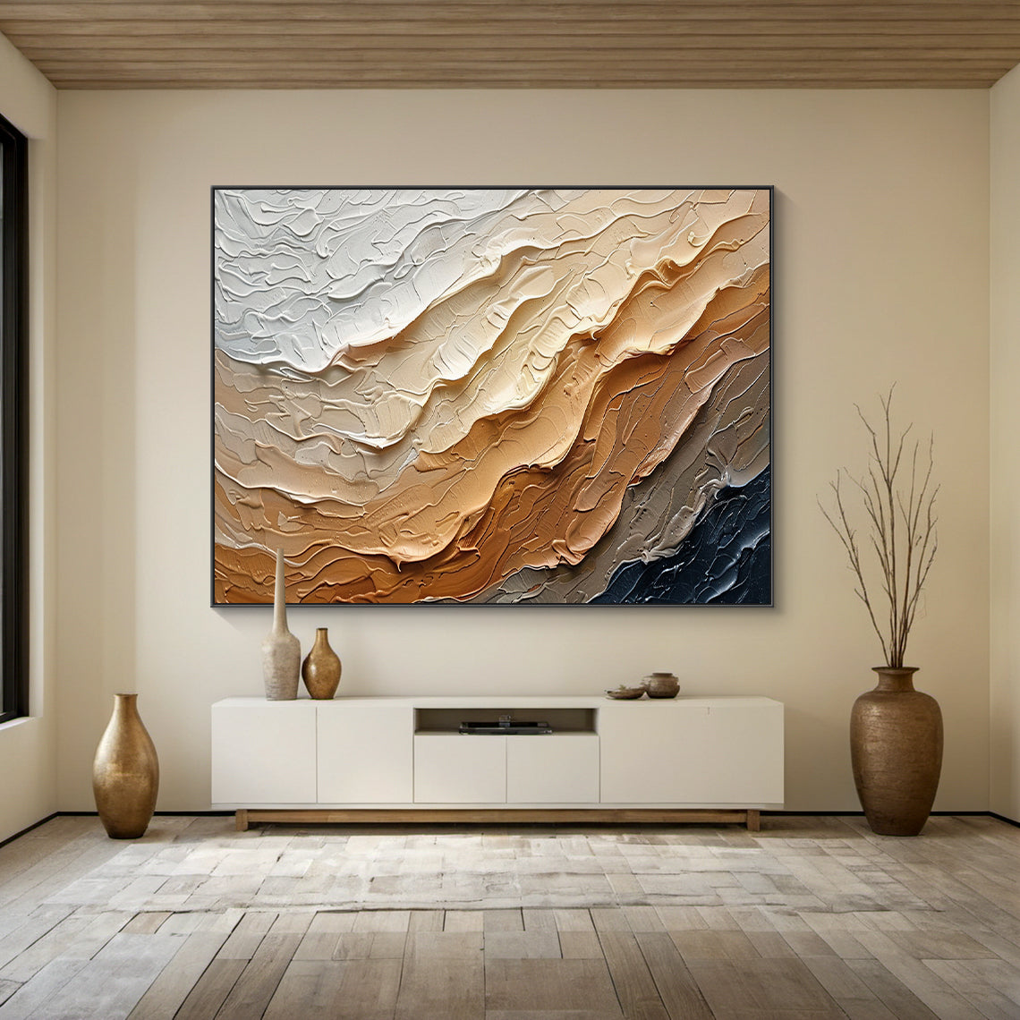Earthflow Tide-Brown Wave Texture Field-AURA155
